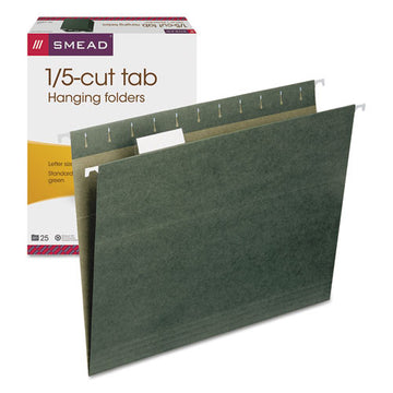 Smead® Hanging Folders, Letter Size, 1-5-cut Tab, Standard Green, 25-box freeshipping - TVN Wholesale